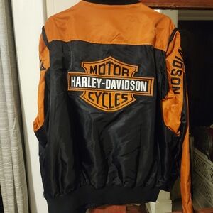 Men's XL Harley Davidson soft shell jacket orange and black